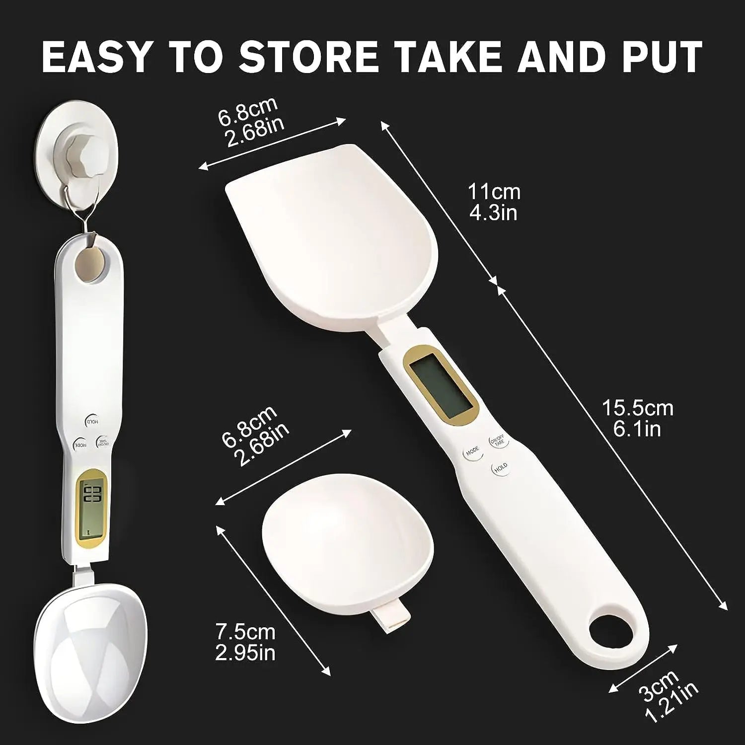 Digital Measuring Spoon Scale Electronic Spoon Weighing for Food Coffee Powder Tea Ingredients Spice Kitchen Gram Measuring Tool